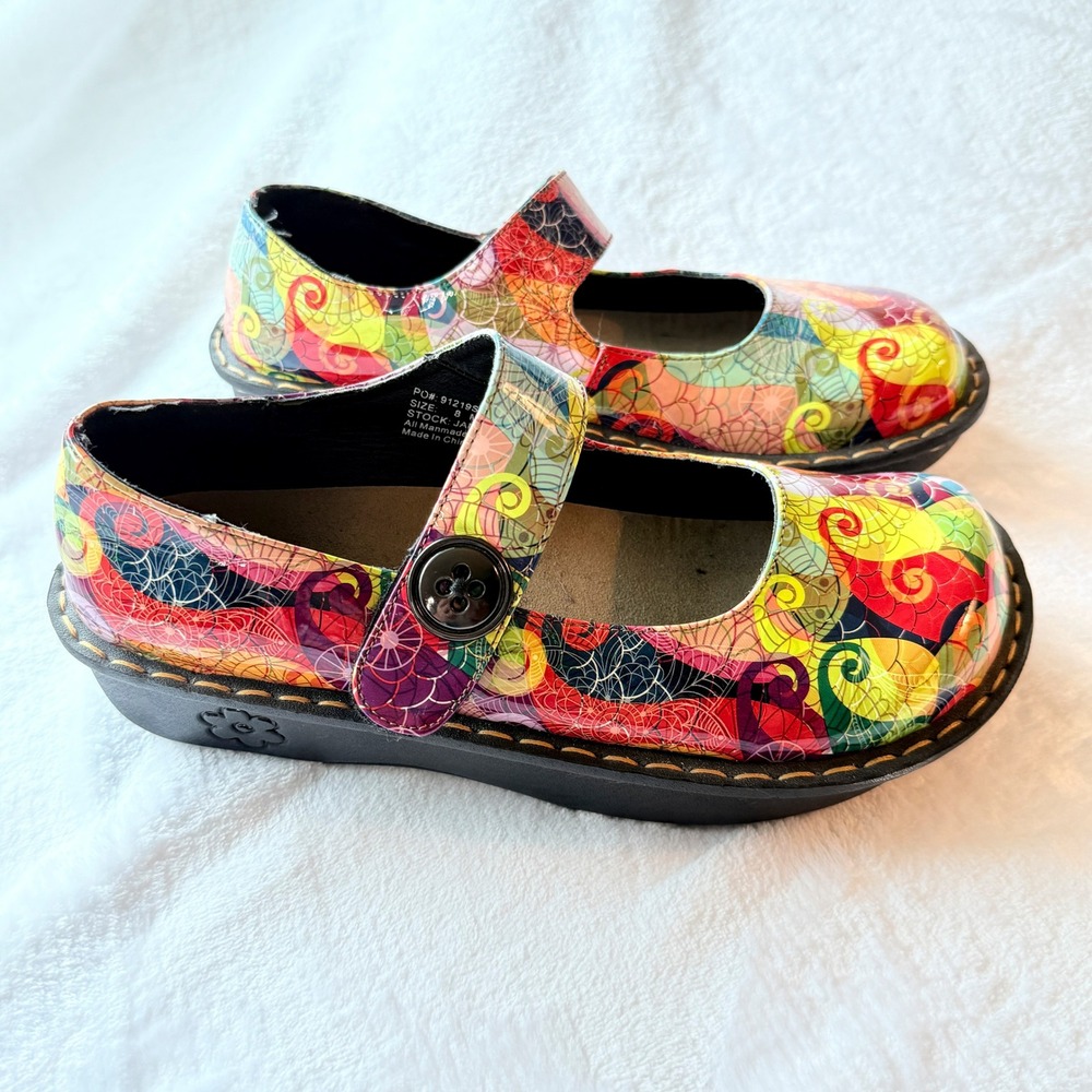 Savvy Jane Clogs Womens 8 M Happy Doodle Mary Jane Slip Resistant Nursing Shoes - Picture 3 of 11
